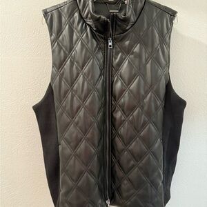 Chico's Black Faux Leather Vest